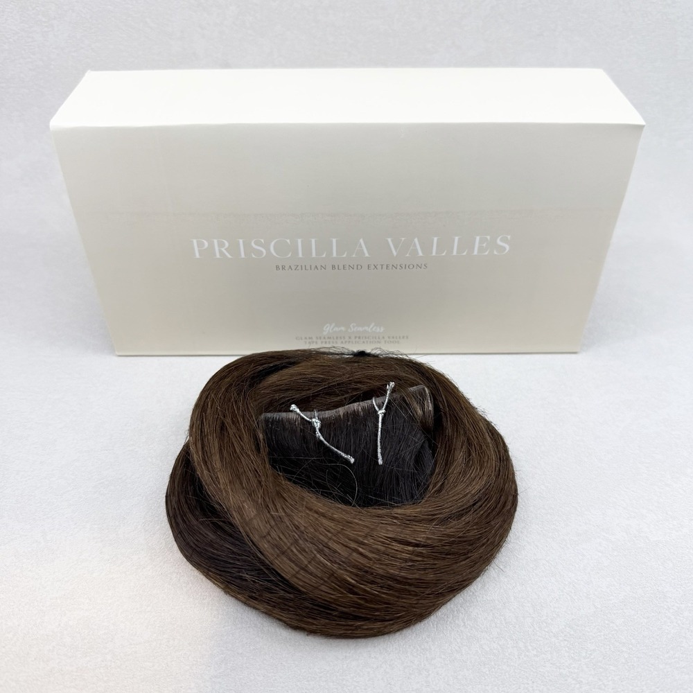 Glam Seamless x Priscilla Valles TapeIn Hair Extension 25" #5 Medium Brown Ombré